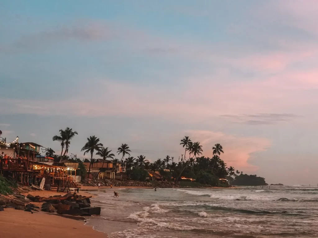 Ahangama beach at sunset, one of the top things to do in ahangama