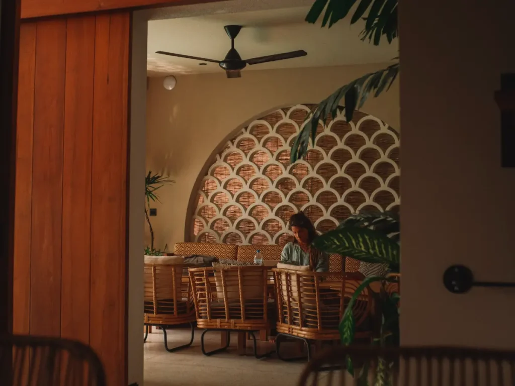 A girl working in Black Honey's digital nomad space