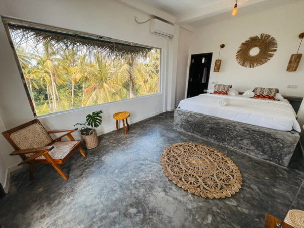 The double room at Gota Dagua Surf Camp, Kabalana