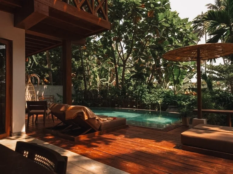 The pool and chilling area at Kohomba Villa Madiha Hill