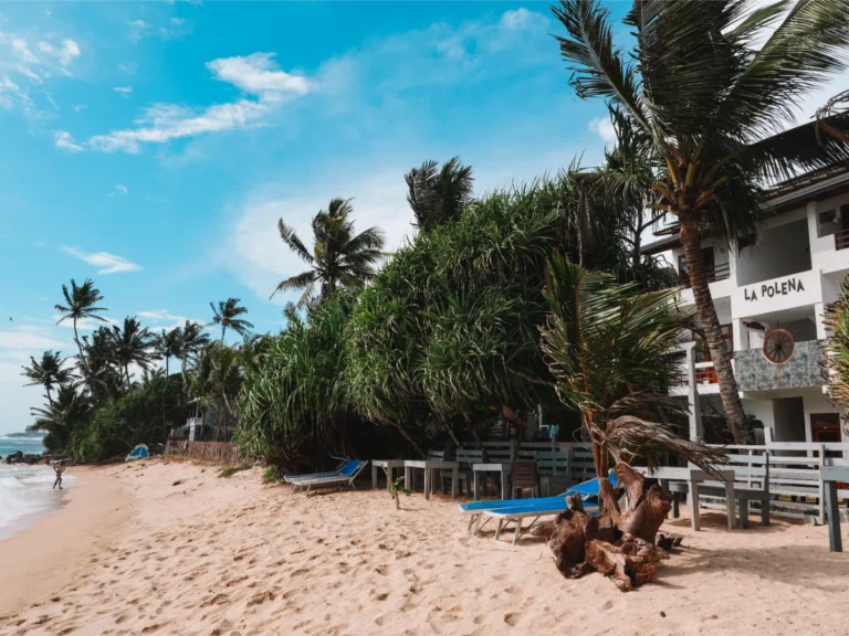 The beach in front of La Polena near Madiha