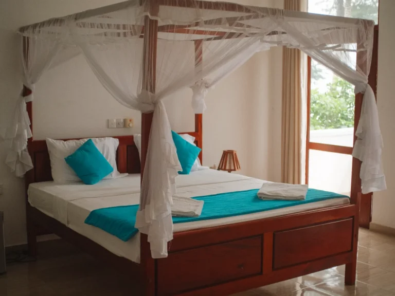 The beds in Savenrose, a great budget hotel in Madiha