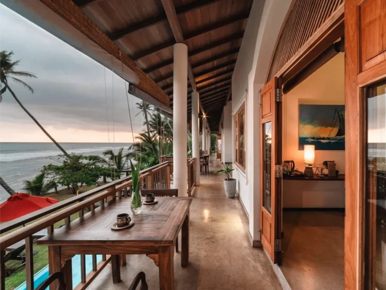 The balcony views over the ocean at Villa Oceane